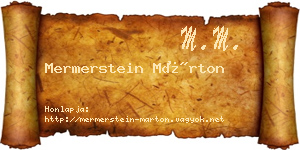 Mermerstein Márton névjegykártya